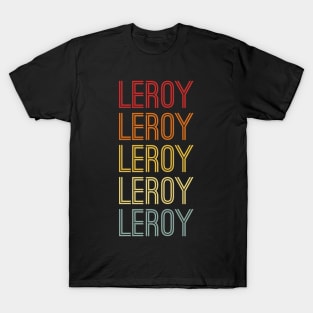 Leroy Name Vintage Retro Pattern T-Shirt